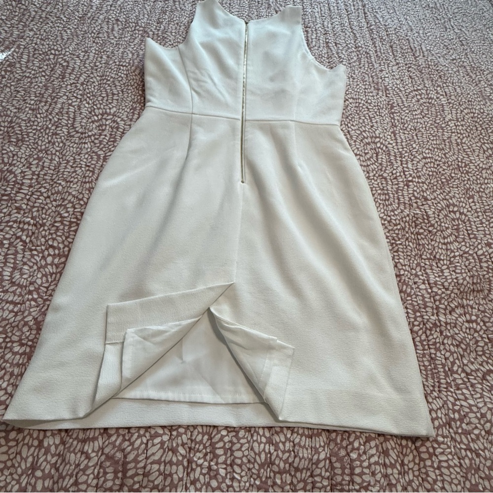 Tahari ASL White Dress with Blue Accents - Picture 7 of 8